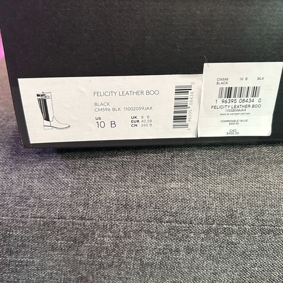 Coach Felicity Leather Riding Boots Black Gold Hardware Size 10 - Picture 9 of 11